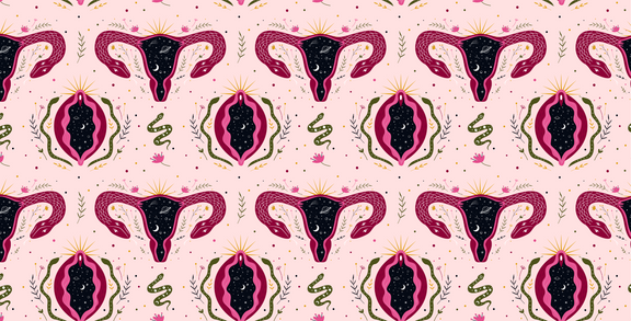 female reproductive anatomy displayed as wallpaper