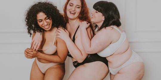 Confident plus size women being body positive
