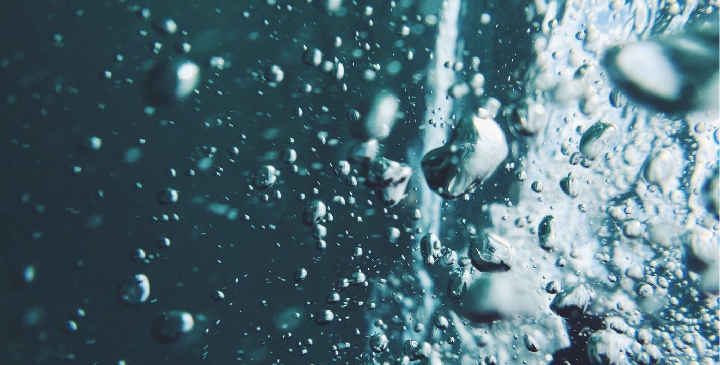 Water with close-up image of bubbles