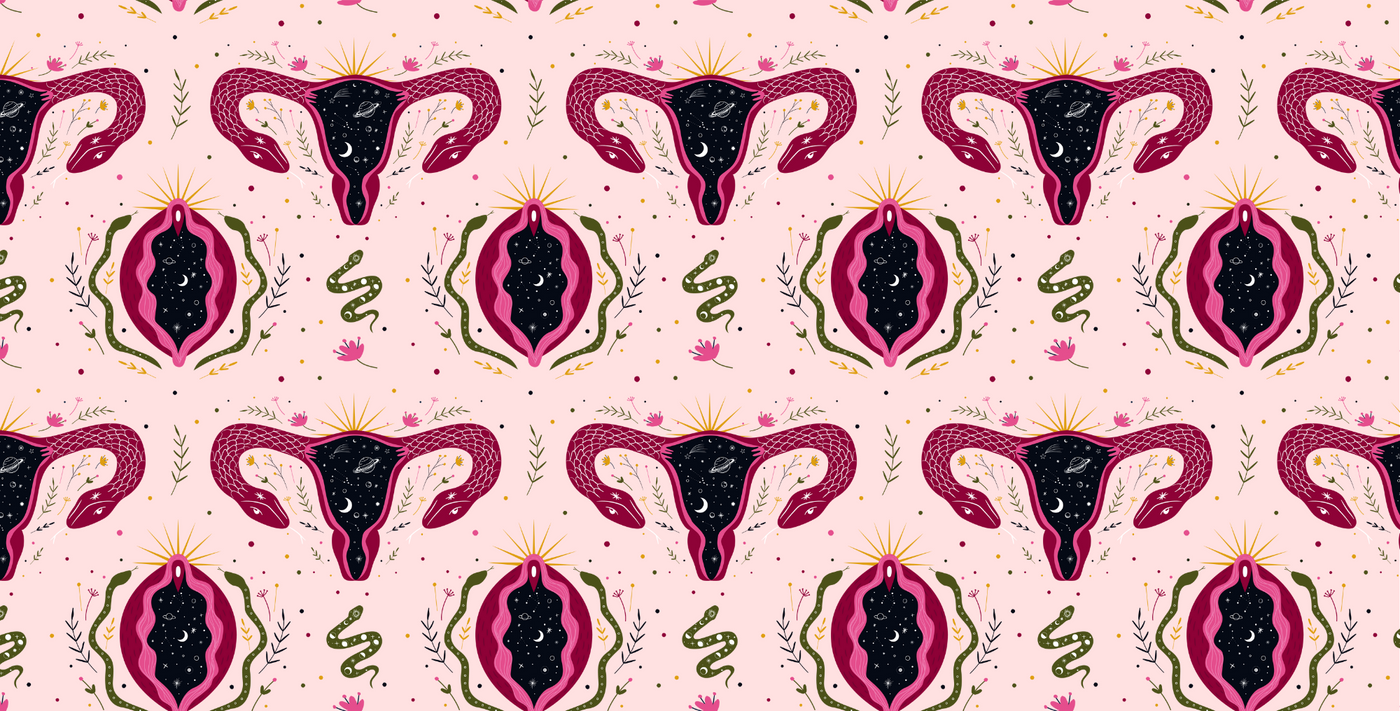 female reproductive anatomy displayed as wallpaper
