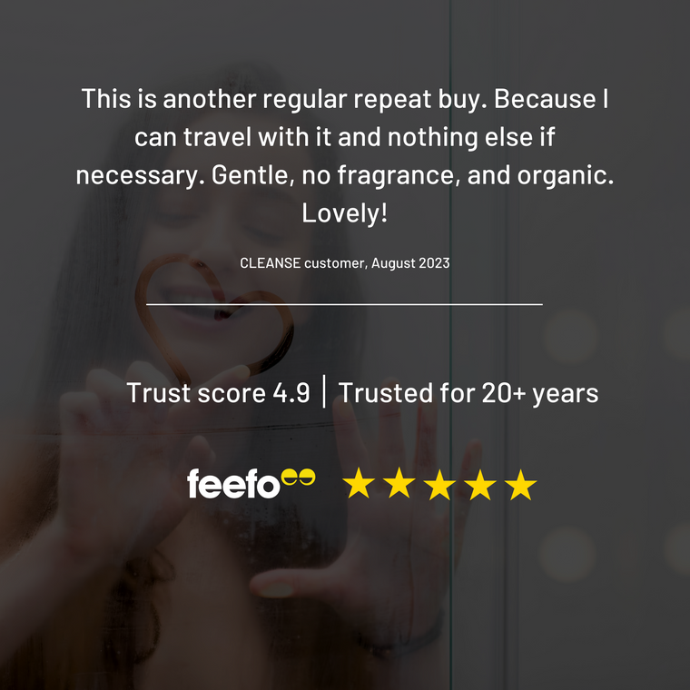 Gentle, no fragrance, and organic.  Lovely! ' trust score of 4.9 on feefo